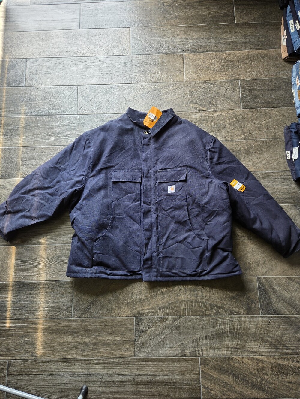 New 5xl Carhartt Navy Insulated Puffer Work Jacket With Tags